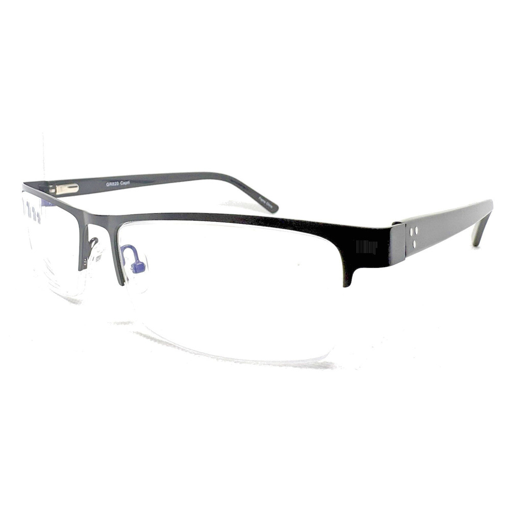 CAPRI GR 820 BLACK RECTANGULAR EYEGLASSES FRAMES 61-18-150 RX READY